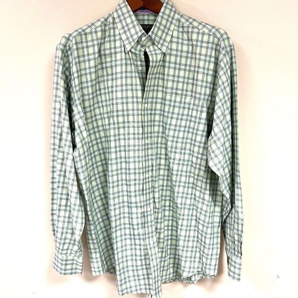 Bobby Jones cotton green and purple button down L - Picture 1 of 8